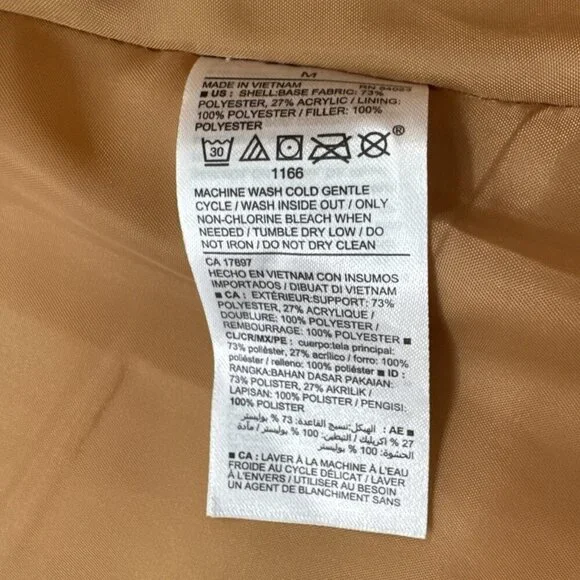 Old Navy Sherpa Women's Vest Medium Cream Tan Trim Pockets Zip Lined Boho NEW - Picture 6 of 8